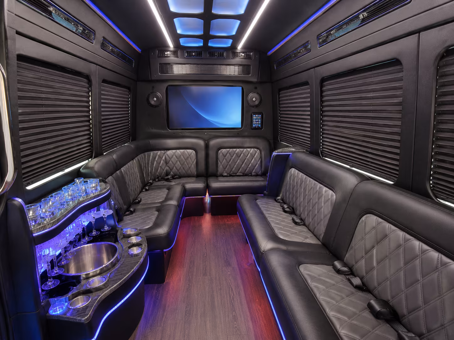 coral springs party bus interior